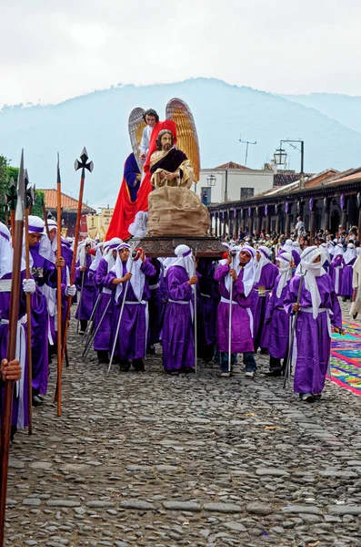 Procesión Del Viernes Santo Durante Semana Santa Antigua Guatemala Abril — Foto de Stock