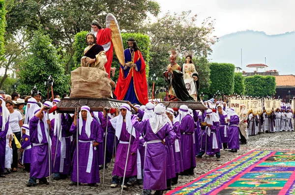 Procesión Del Viernes Santo Durante Semana Santa Antigua Guatemala Abril — Foto de Stock