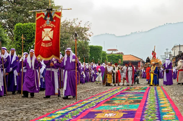 Procesión Del Viernes Santo Durante Semana Santa Antigua Guatemala Abril — Foto de Stock