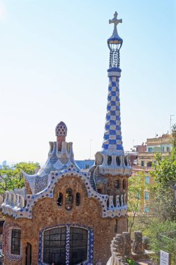 Park Guell tasarımı Gaudi, Barselona, İspanya, Avrupa - 30 Haziran 2011