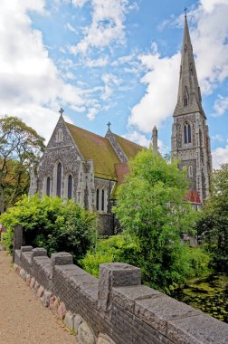 St. Alban Kilisesi, Kopenhag, İskandinavya, Danimarka - Gotik Diriliş Mimarisi - Kopenhag 'da 1885-1887 yılları arasında inşa edilen Anglikan Kilisesi
