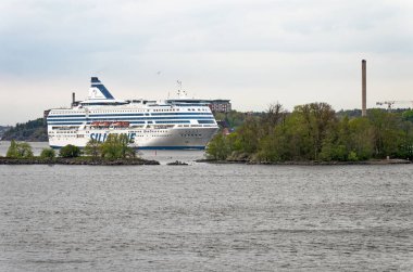 Baltık Denizi Manzarası - İsveç - MS Silja Senfoni kruvazörü Stockholm Takımadası 'na yelken açtı - 3 Şubat 2012