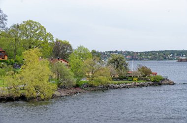 Baltık Denizi Manzarası - İsveç - 3 Şubat 2012 Stockholm Takımadası 'na yelken açın