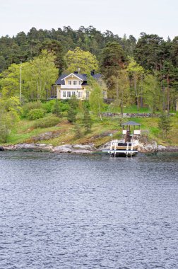 Baltık Denizi Manzarası - İsveç - 3 Şubat 2012 Stockholm Takımadası 'na yelken açın