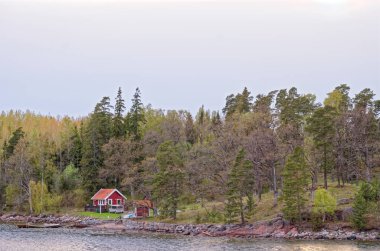 Baltık Denizi Manzarası - İsveç - 3 Şubat 2012 Stockholm Takımadası 'na yelken açın