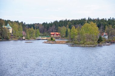 Baltık Denizi Manzarası - İsveç - 3 Şubat 2012 Stockholm Takımadası 'na yelken açın