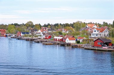Baltık Denizi Manzarası - İsveç - 3 Şubat 2012 Stockholm Takımadası 'na yelken açın