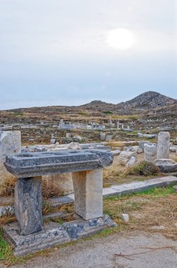 Yunanistan, Cyclades adaları, Delos, Unesco dünya mirası, Ege 'nin en eski arkeolojik bölgesi olan Delos - Mykonos - Yunanistan