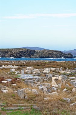 Yunanistan, Cyclades adaları, Delos, Unesco dünya mirası, Ege 'nin en eski arkeolojik bölgesi olan Delos - Mykonos - Yunanistan