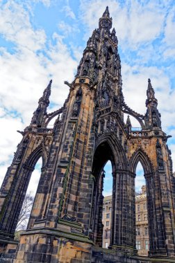 Sir Walter Scott Anıtı, Princes Street Gardens, Edinburgh, İskoçya - 12 Ocak 2012
