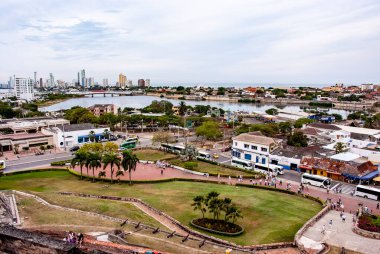 Cartagena 'nın en iyi manzarası, sömürge döneminde Cartagena de Indias olarak bilinir - Kolombiya. 26 Nisan 2011