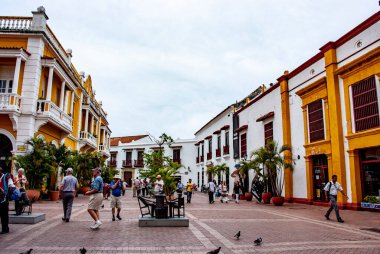 Old Town 'daki Plaza de la Aduana Meydanı - Cartagena de Indias - Kolombiya. 26 Nisan 2011