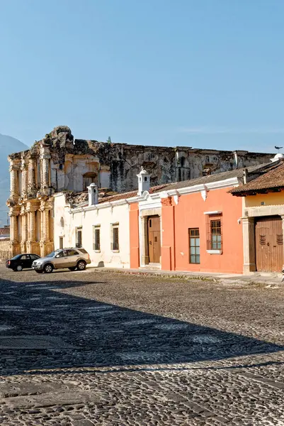 Morning Street Scene Scenic Central City Antigua Guatemala Sacatepequez Guatemala — Stock Photo, Image