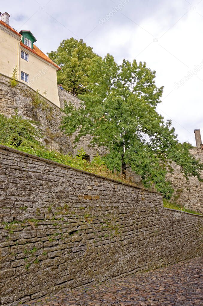Tallinn, Estonia. Along the city walls in historic Old Town (Vanalinn). 6th of June 2011