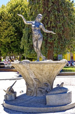 Şili 'nin Göl Bölgesi' ndeki Castro Körfezi Chilo Adası manzarası. 11 Ocak 2014 - Castro Şili, Güney Amerika