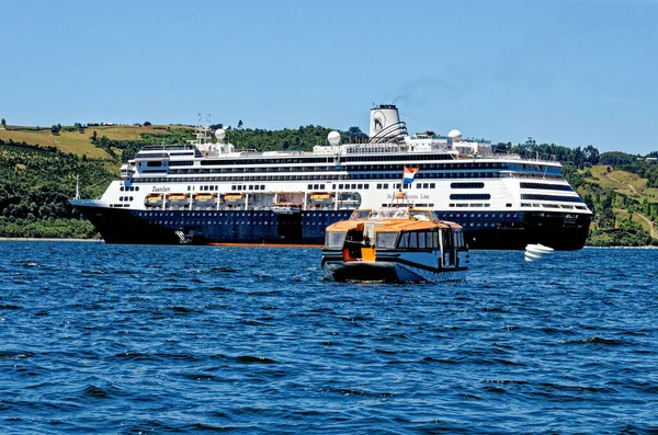 Pohled Ostrov Castro Bay Chilo Chilské Jezerní Čtvrti Ledna 2014 — Stock fotografie