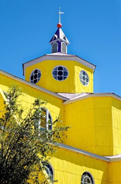 Façade Extérieure Célèbre Cathédrale Catholique Bois Castro San Francisco Iglesia — Photo