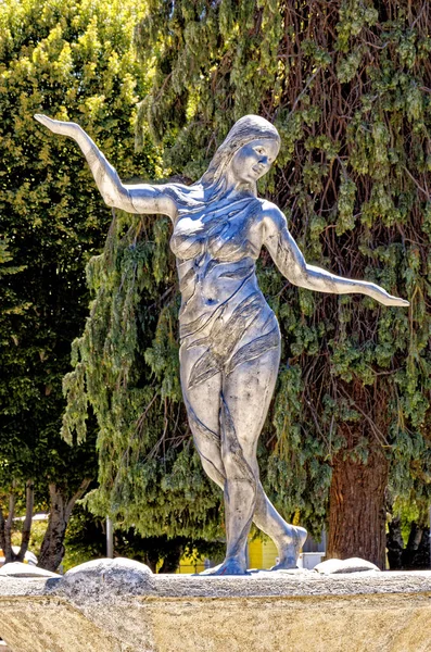 Pincoya Water Spirit Statue Plaza Armas Main Square Castro Capital — Stock Photo, Image