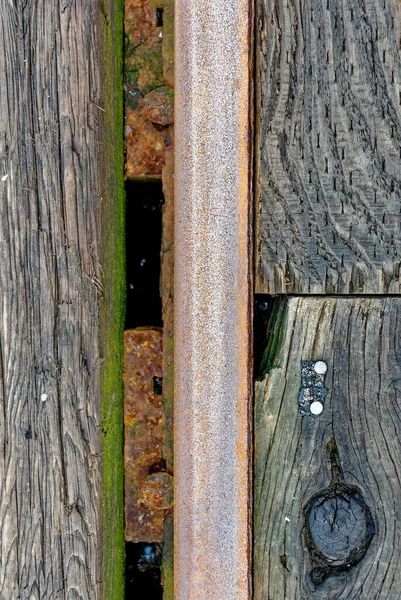 Iron Vintage Rusty Train Railway Detail Astoria Oregon United States — Stock Photo, Image