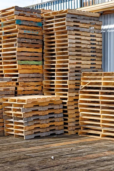 Palety Drewniane Układane Astoria Oregon Stany Zjednoczone Ameryki — Zdjęcie stockowe