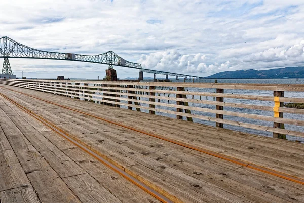 Astoria Megler Bridge Columbia River Wood Pylons Astoria Oregon Usa — Stock Photo, Image