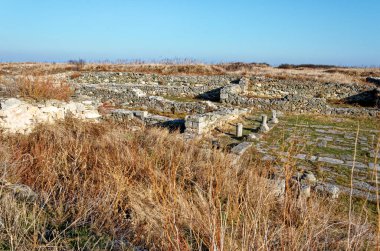Histria, Romanya - Milezyalı yerleşimciler tarafından kurulan antik Yunan kolonisi Istros 'un kalıntıları. Dobrogea - 5 Eylül 2011
