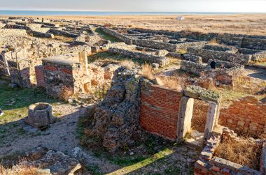 Histria, Romanya - Milezyalı yerleşimciler tarafından kurulan antik Yunan kolonisi Istros 'un kalıntıları. Dobrogea - 5 Eylül 2011