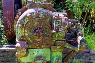 Eski model motor pompası - Beamish Village, Durham County, İngiltere, 12 Haziran 2021