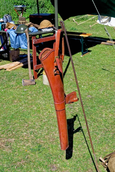 Экспозиция Weapons Времен Великой Войны Живая История Бимиш Графство Дурхэм — стоковое фото