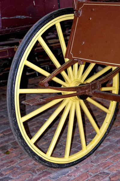 Vintage Details Wooden Wagon Wheel Beamish Village Durham County England — Stock Photo, Image