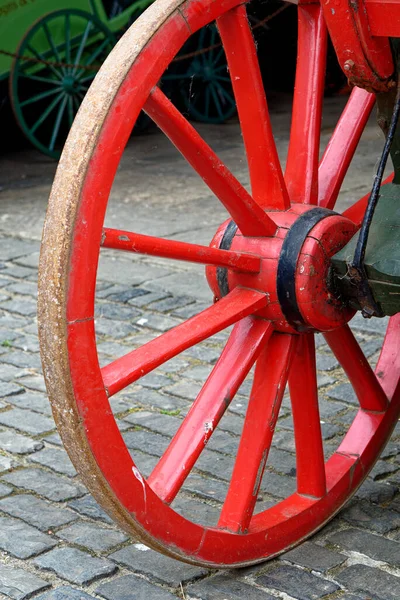 Εσοδεία Λεπτομέρειες Της Ξύλινης Wagon Wheel Beamish Village Durham County — Φωτογραφία Αρχείου