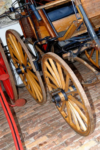 Vintage Details Wooden Wagon Wheel Beamish Village Durham County Anglia — Zdjęcie stockowe