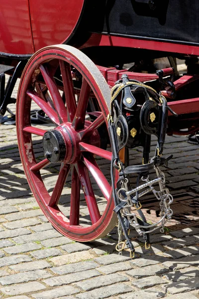 Vintage Details Wooden Wagon Wheel Beamish Village Durham County England — Stock Photo, Image