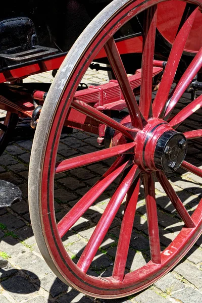 Vintage Details Wooden Wagon Wheel Beamish Village Durham County England — Stock Photo, Image