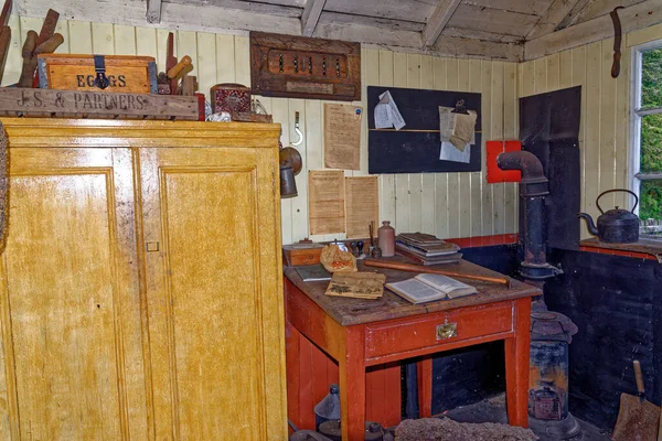 Dentro Sala Controle Rowlew Train Station Beamish Village Durham County — Fotografia de Stock