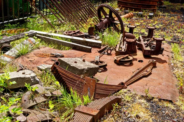 Rostige Zahnräder Schalten Das Mechanische Getriebe Industriemaschinen Vintage Design Räder — Stockfoto