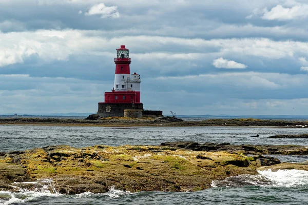 Faro Longstone Situado Las Islas Farne Exteriores Costa Northumberland Norte — Foto de Stock