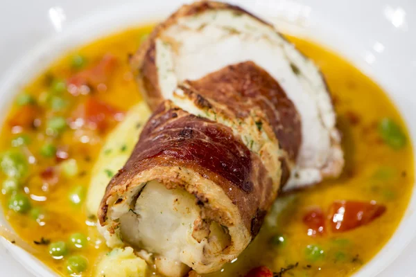 Fish - Monkfish With Vegetables — Stock Photo, Image