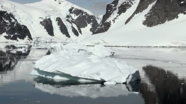 Línea costera de la Antártida - Calentamiento global - Formaciones de hielo — Vídeos de Stock