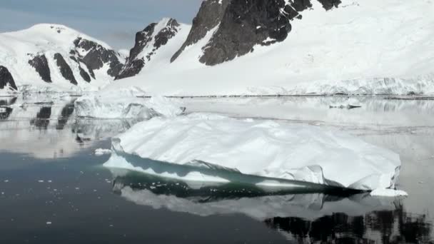 Línea costera de la Antártida - Calentamiento global - Formaciones de hielo — Vídeos de Stock