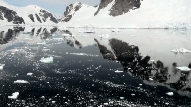 Берегова лінія Антарктиди - глобальне потепління - льодовиковий утворень — стокове відео