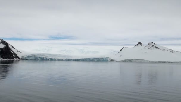 King George Island - Küste der Antarktis mit Eisformationen — Stockvideo