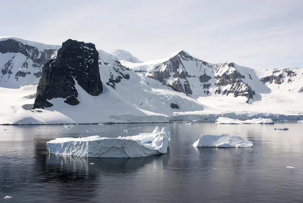 Línea costera de la Antártida - Calentamiento global - Formaciones de hielo —  Fotos de Stock