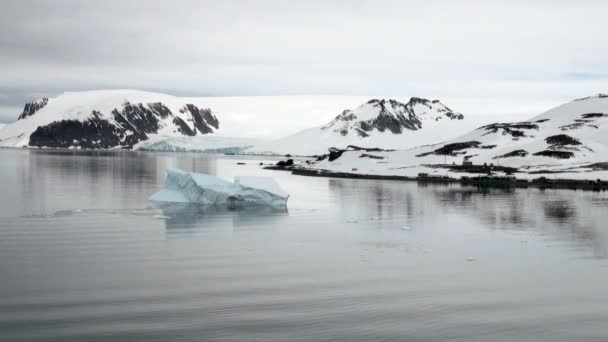 King George Island-Antarktis kust med Isformationer — Stockvideo