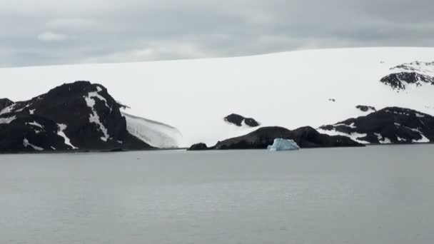 Kustlijn van Antarctica - Global Warming - ijs formaties — Stockvideo