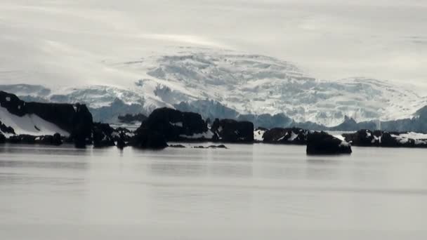 Línea costera de la Antártida - Calentamiento global - Formaciones de hielo — Vídeos de Stock