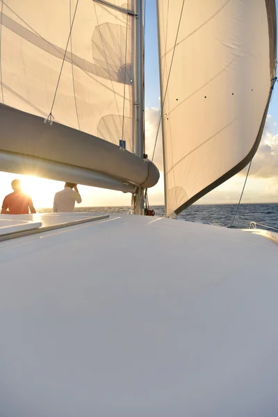 Men sitting on boat — Stock Photo, Image