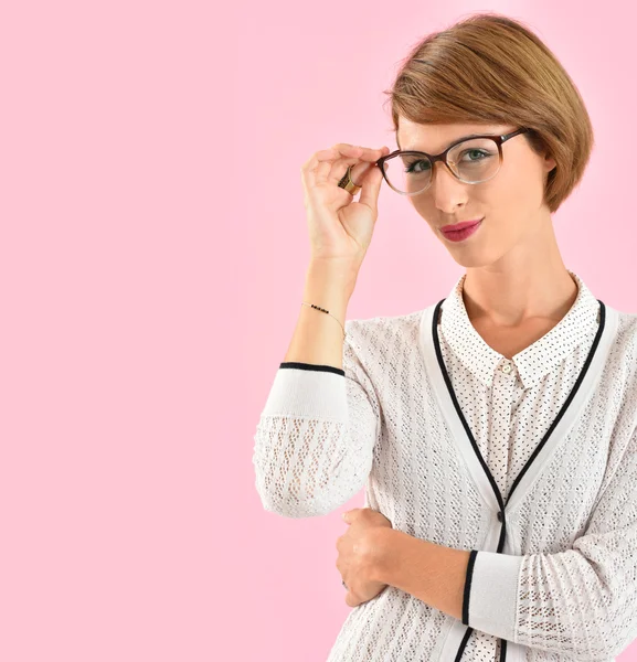 Chica de moda con gafas en —  Fotos de Stock