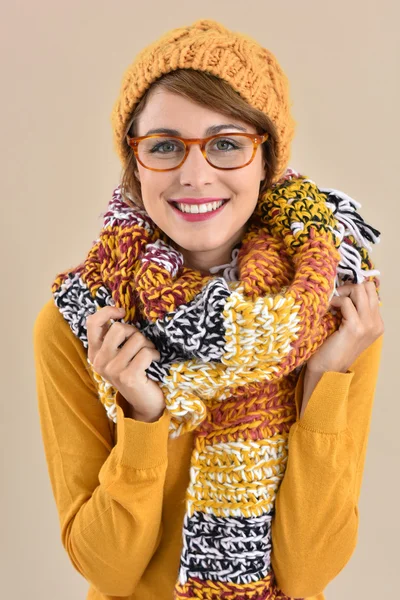Chica de moda con gafas en — Foto de Stock