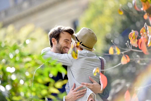 In love couple embracing in park — Stock Fotó